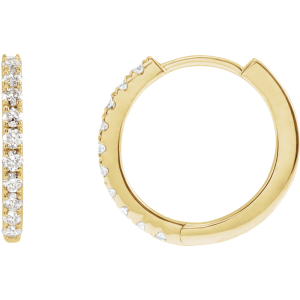 14KT Gold Lab-Grown Diamond Hoop Earrings