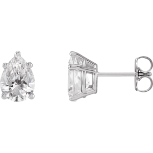 14KT Gold Lab-Grown Pear Diamond 5-Prong Earrings
