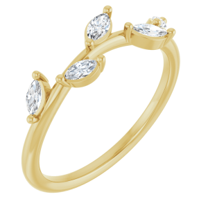 14KT Gold 1/4 CTW Lab Grown Diamond Leaf Ring
