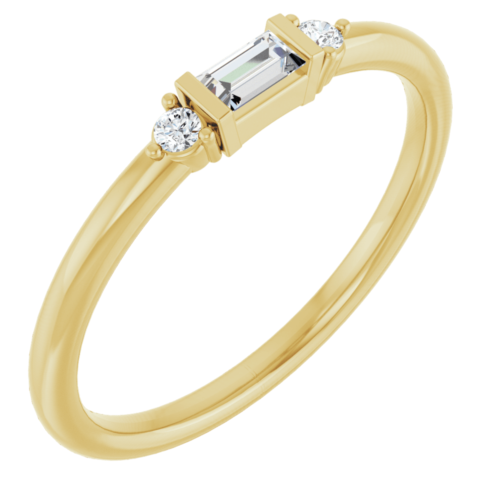 14K Gold 1/8 CTW Natural Diamond Stackable Ring