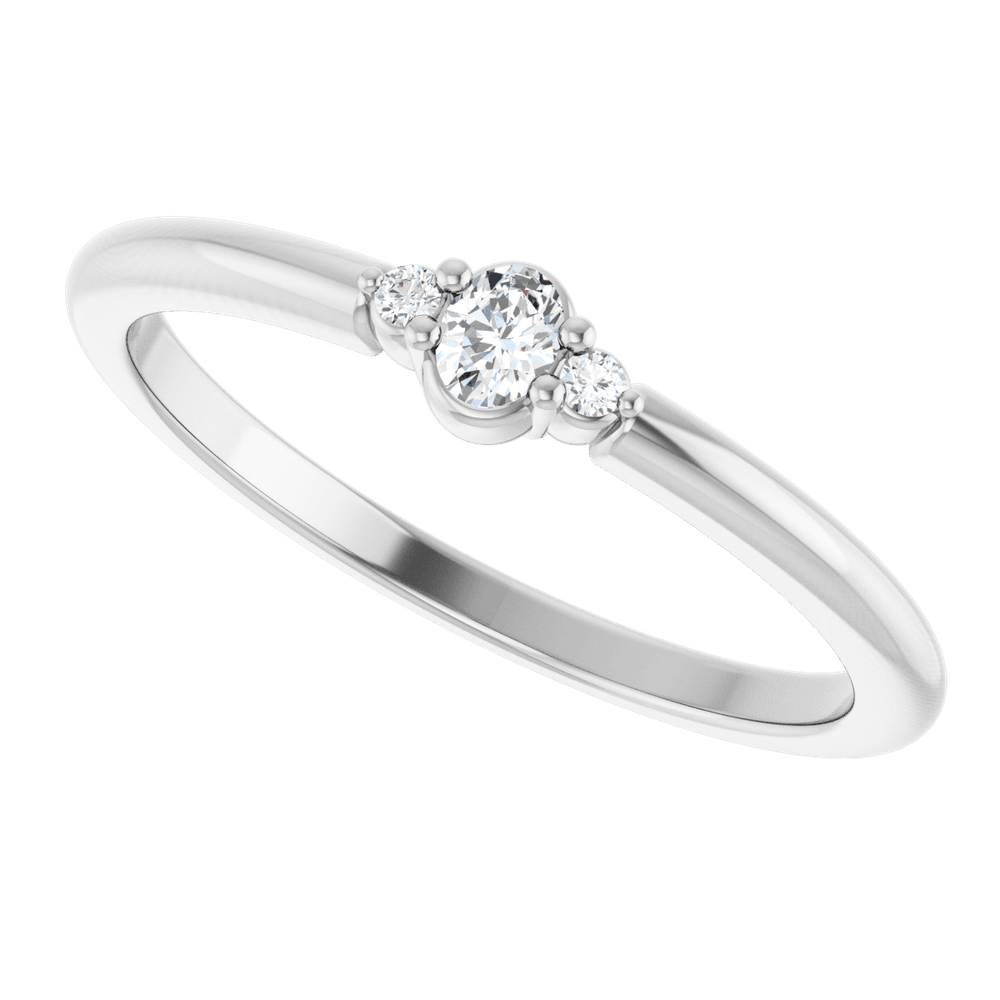 14K Gold .07 CTW Lab-Grown Diamond Stackable Ring - Image 5