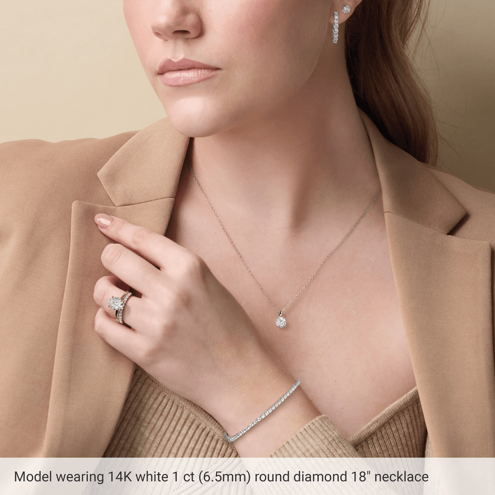 14K Gold Lab-Grown Diamond 18" Necklace - Image 5