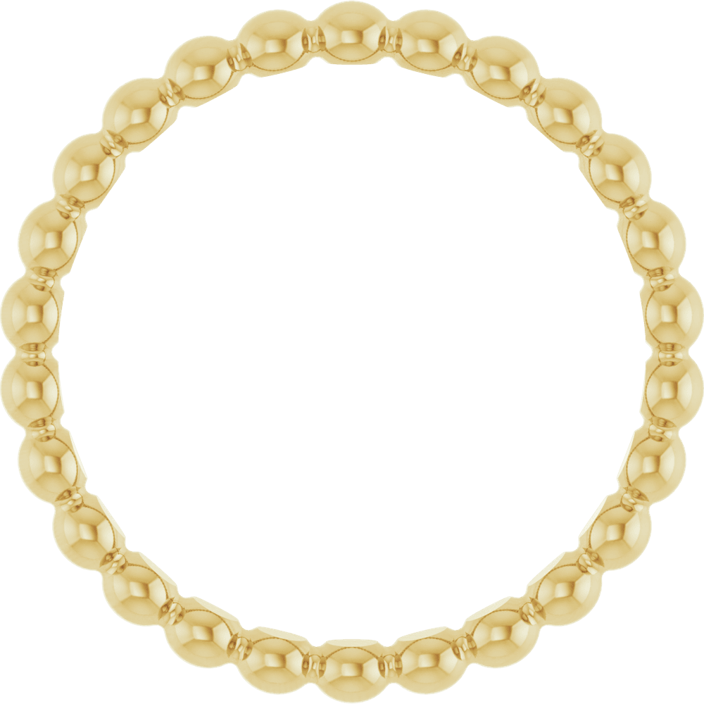 14KT Gold Beaded Stackable Ring - Image 4