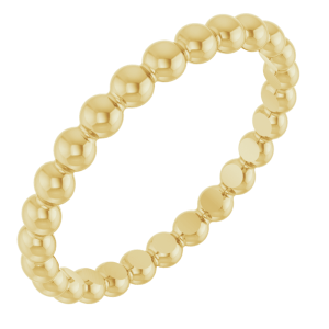 14KT Gold Beaded Stackable Ring