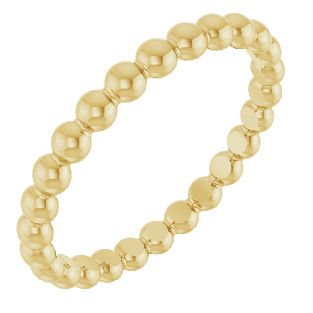 14KT Gold Beaded Stackable Ring