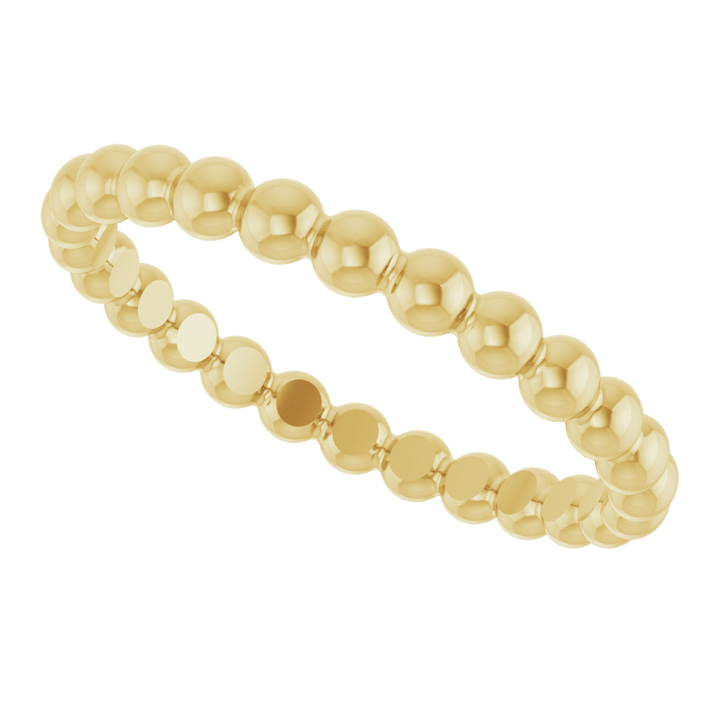 14KT Gold Beaded Stackable Ring - Image 3