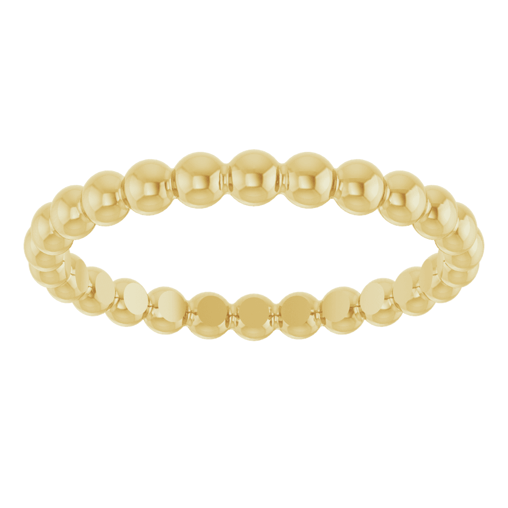 14KT Gold Beaded Stackable Ring - Image 2