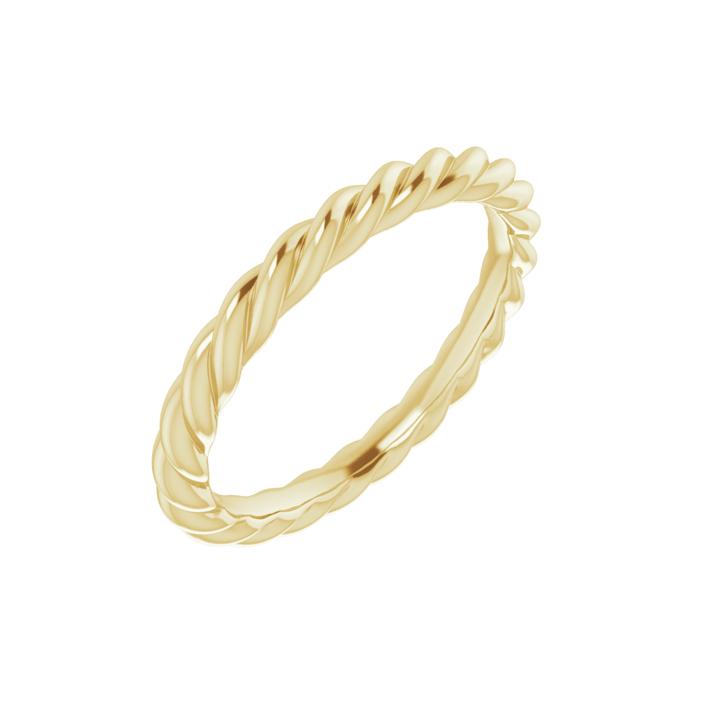 14KT Gold 3 mm Skinny Rope Band