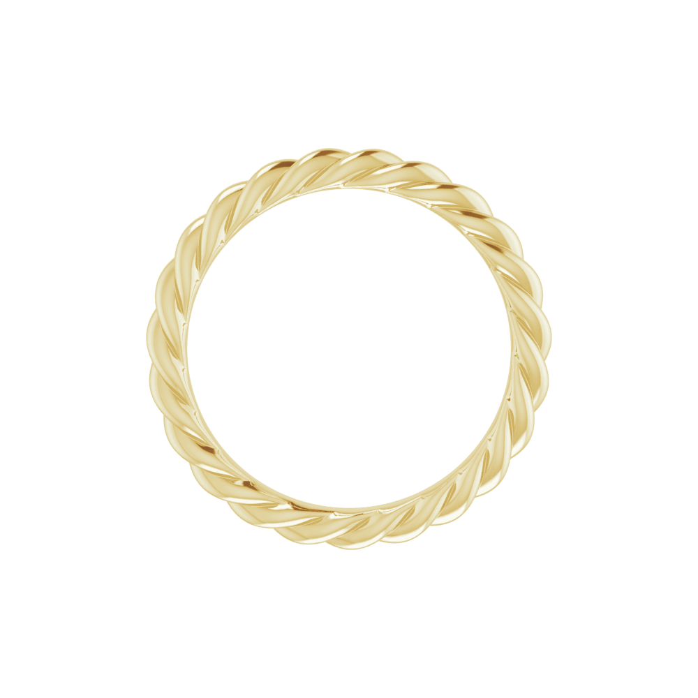 14KT Gold 3 mm Skinny Rope Band - Image 3
