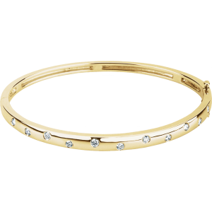 14K Gold 1/2 CTW Lab-Grown Diamond Bangle 6 3/4" Bracelet