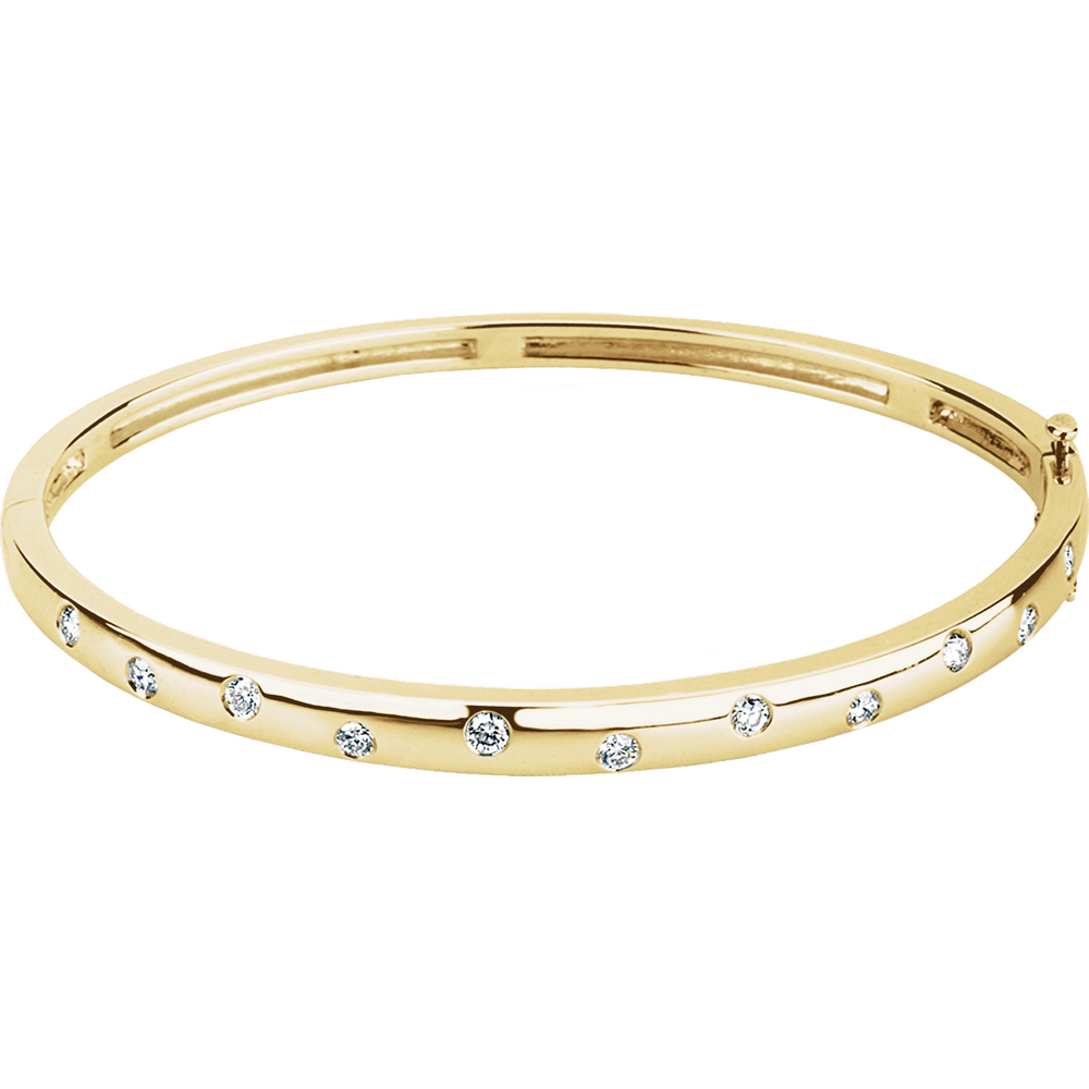 14K Gold 1/2 CTW Lab-Grown Diamond Bangle 6 3/4" Bracelet