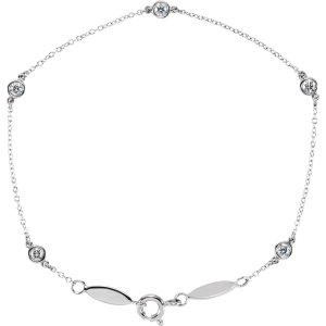 14KT Gold 1/3 CTW Lab-Grown Diamond Bezel-Set Station 7" Bracelet