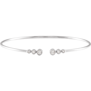 14K Gold 1/4 CTW Natural Diamond Cuff 7" Bracelet