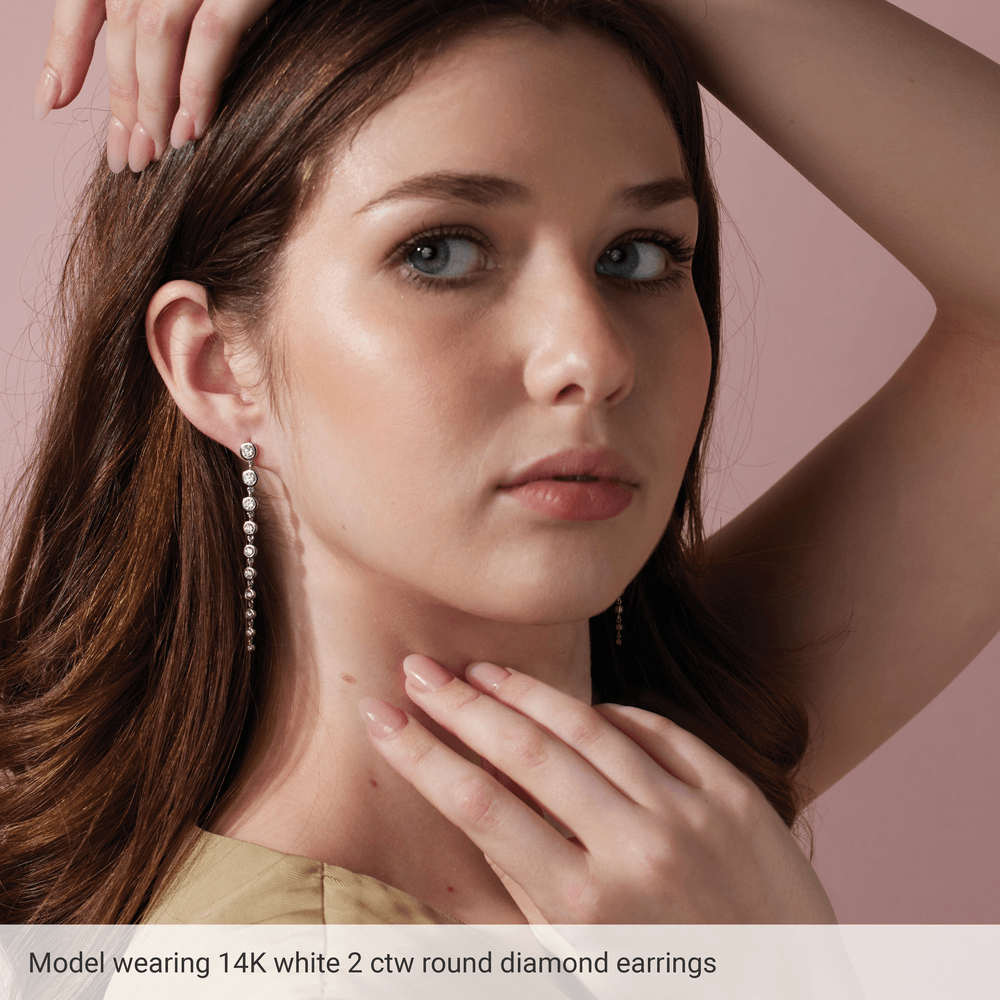 14KT Gold 2 CTW Lab-Grown Diamond Earrings - Image 3