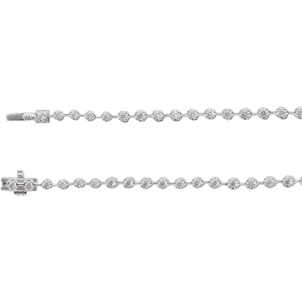 14K Gold 6 3/4 CTW Lab-Grown Diamond Line 16" Necklace - Image 2