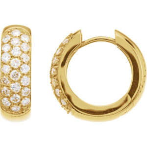 14KT Gold 7/8 CTW Lab-Grown Diamond Hoop Earrings