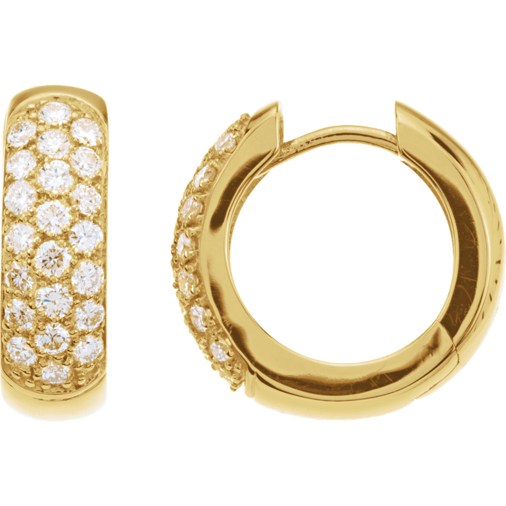 14KT Gold 7/8 CTW Lab-Grown Diamond Hoop Earrings