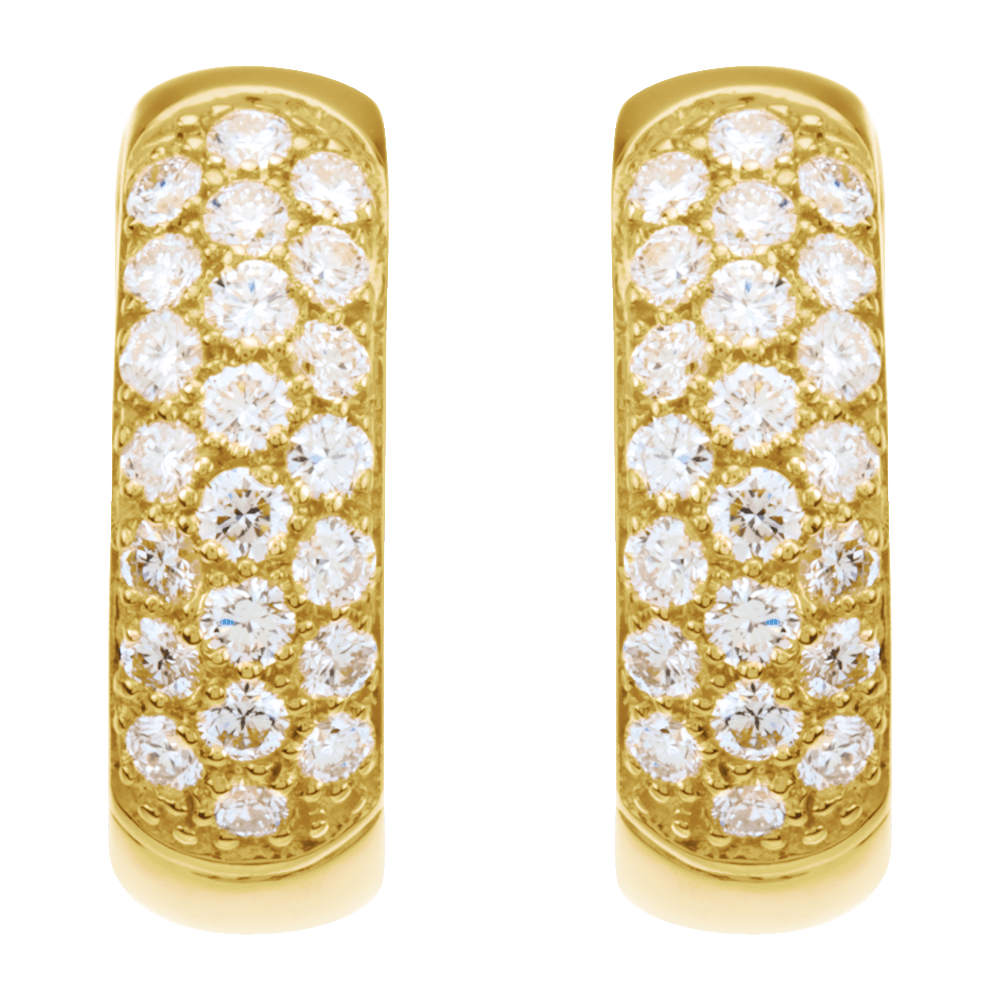 14KT Gold 7/8 CTW Lab-Grown Diamond Hoop Earrings - Image 2