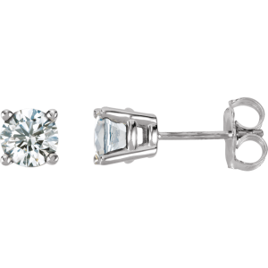 14KT Gold Lab-Grown Diamond 4-Prong Stud Earrings