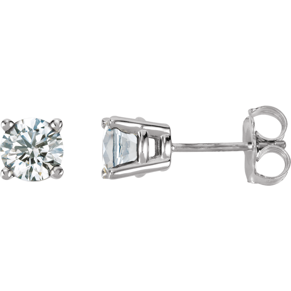 14KT Gold Lab-Grown Diamond 4-Prong Stud Earrings
