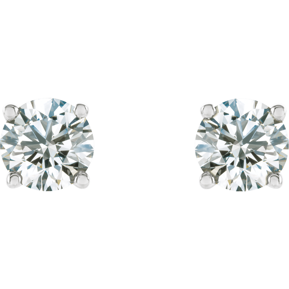 14KT Gold Lab-Grown Diamond 4-Prong Stud Earrings - Image 2