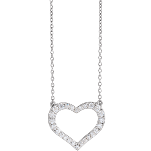14K Gold 3/8 CTW Lab-Grown Diamond Heart 16-18" Necklace