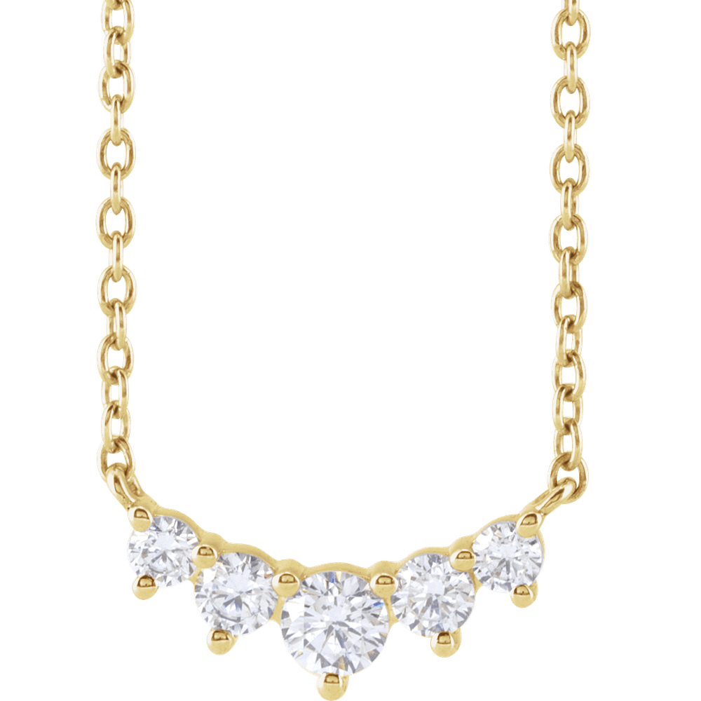 14KT Gold 1/3 CTW Lab-Grown Diamond Graduated 18" Necklace