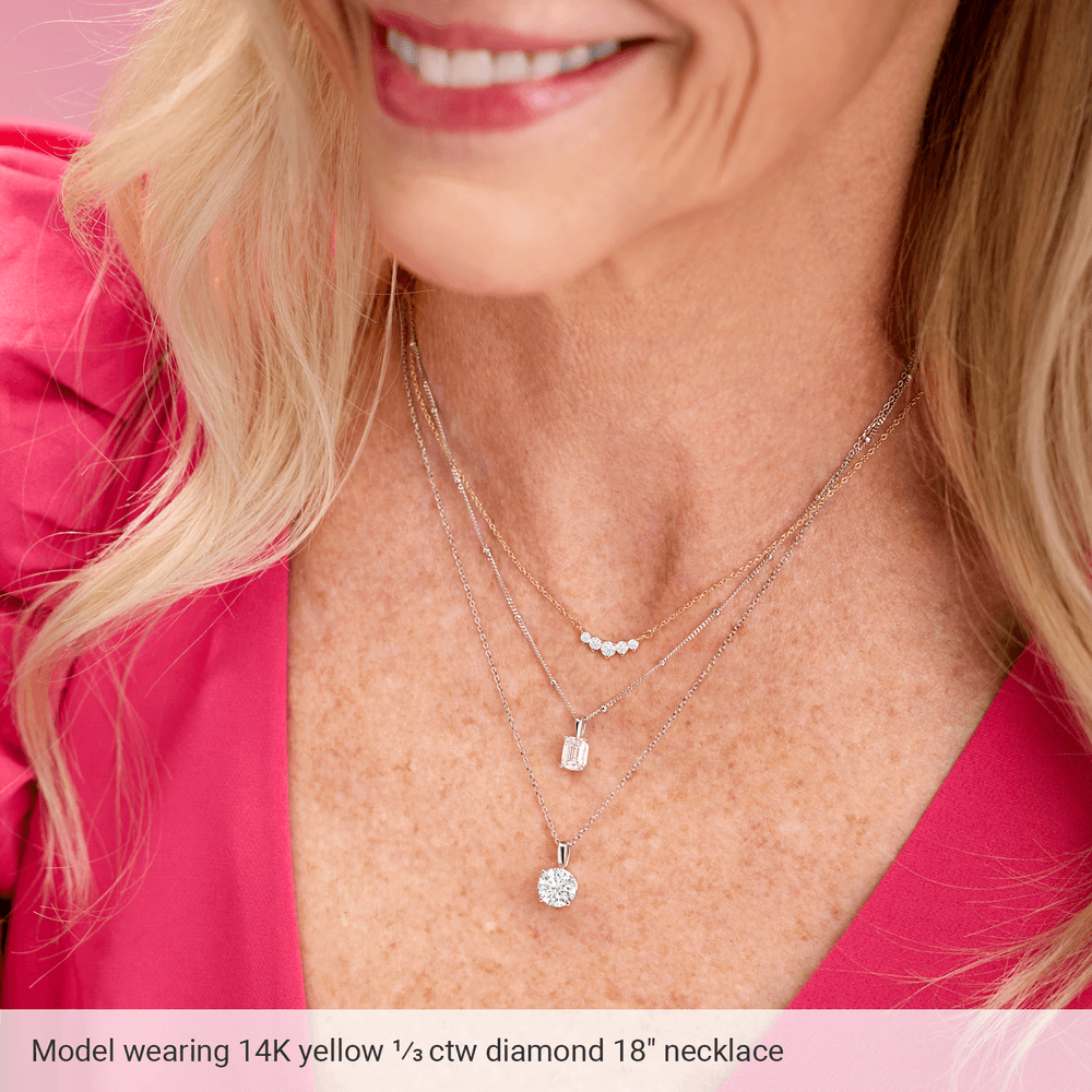 14KT Gold 1/3 CTW Lab-Grown Diamond Graduated 18" Necklace - Image 3