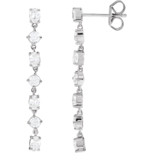 14KT Gold 1 1/5 CTW Lab-Grown Diamond Dangle Earrings