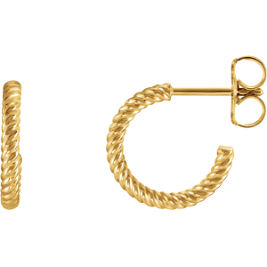 14KT Gold Rope Hoop Earrings