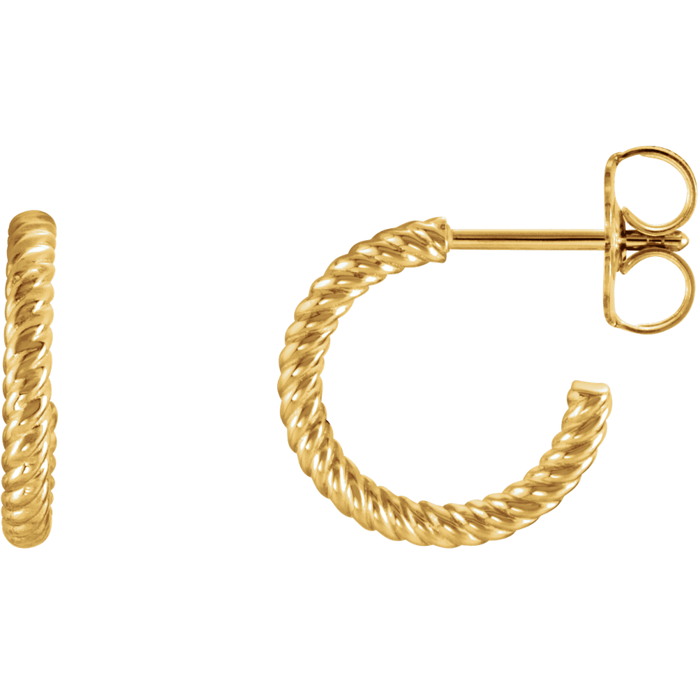 14KT Gold Rope Hoop Earrings