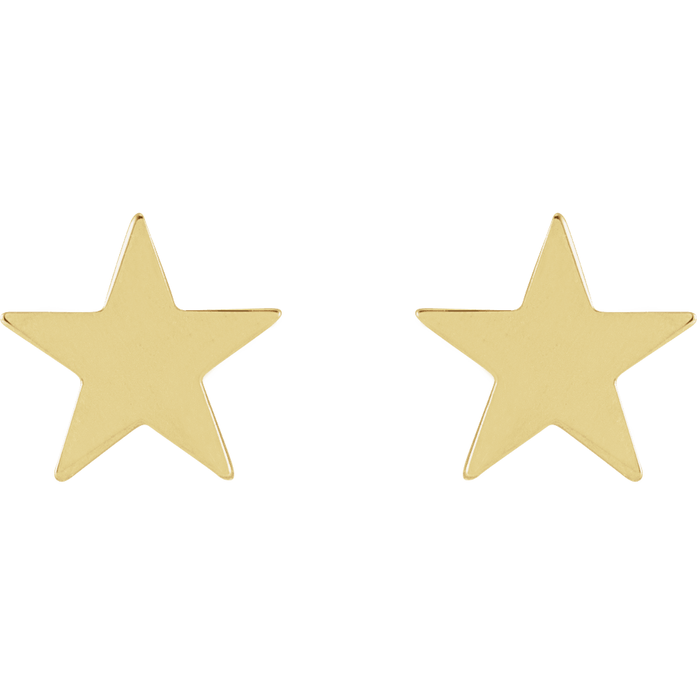 14KT Gold Star Earrings - Image 2