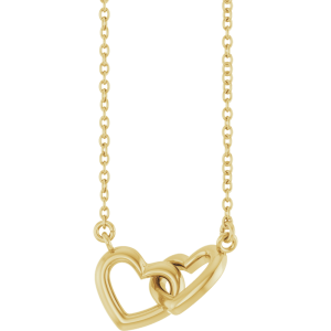 14KT Gold Interlocking Heart Necklace