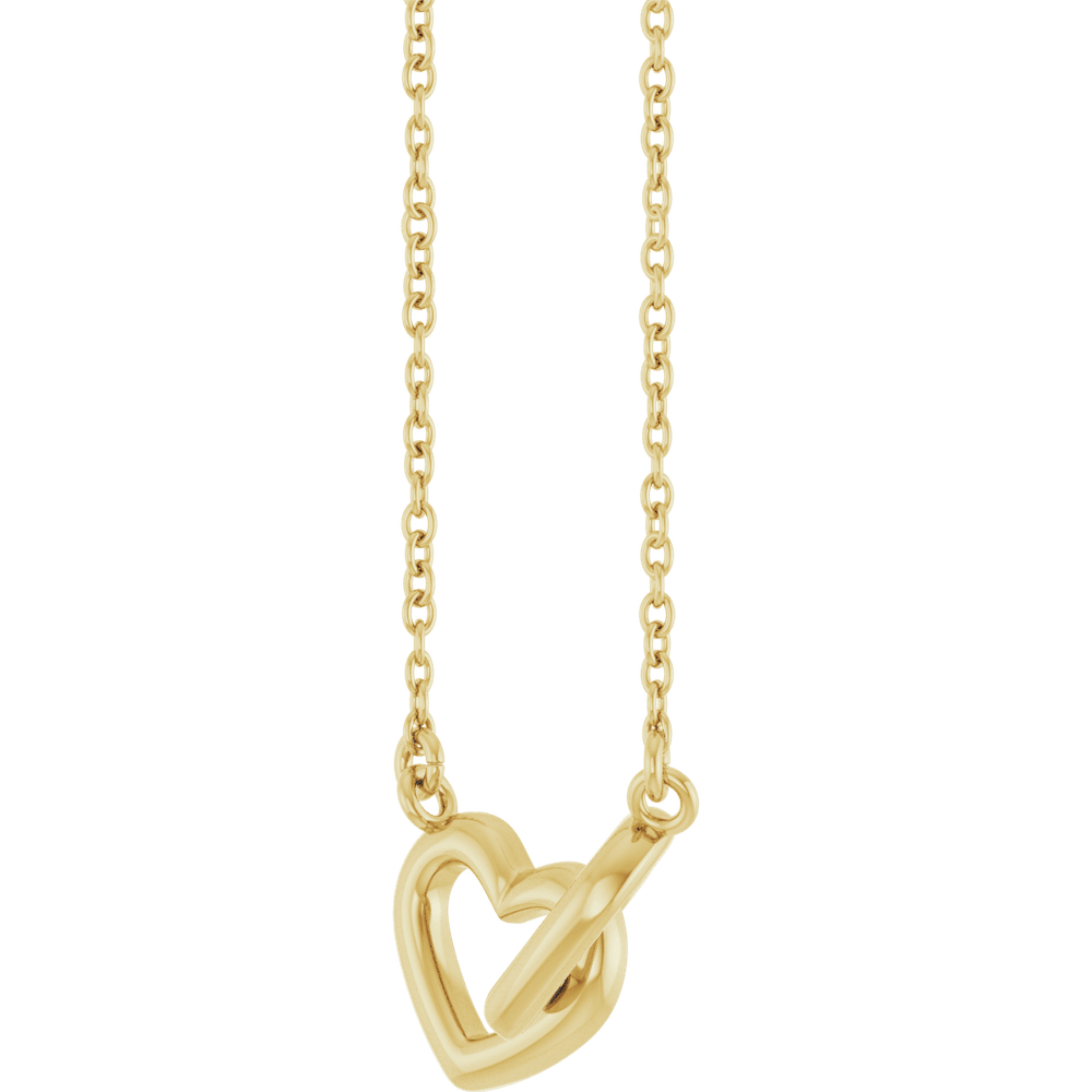 14KT Gold Interlocking Heart Necklace - Image 2