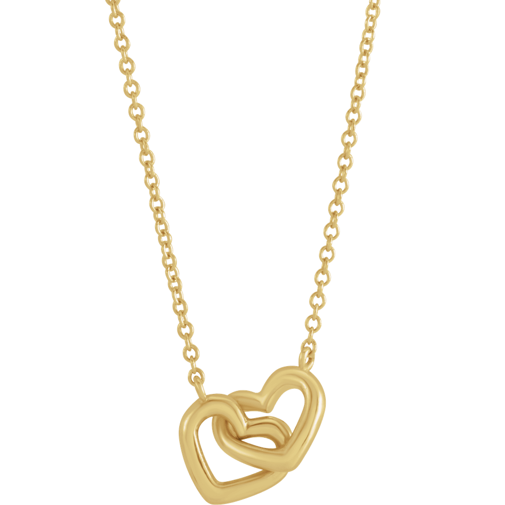 14KT Gold Interlocking Heart Necklace - Image 5