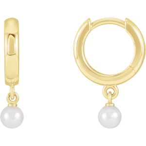14KT Gold Cultured Seed Pearl Hoop Earrings