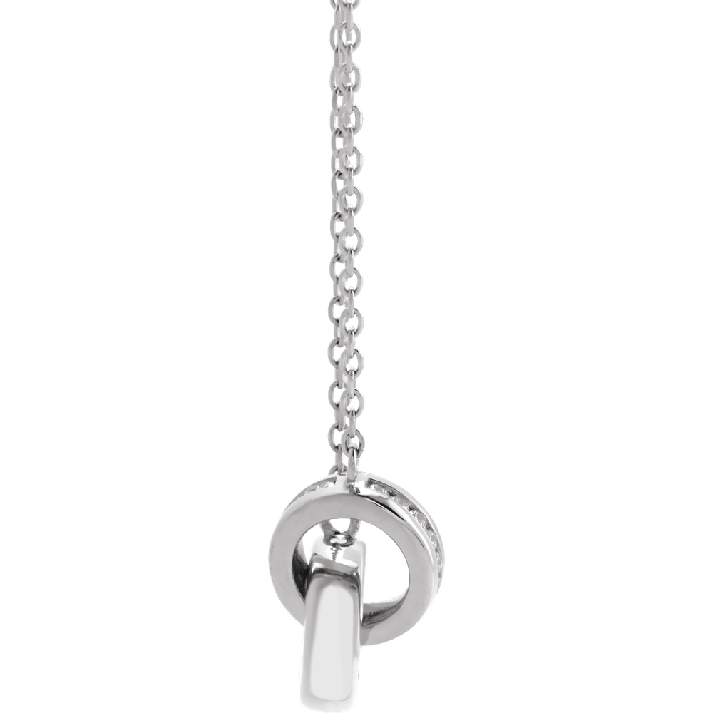 14KT Gold .08 CTW Natural Diamond Interlocking Circle 18" Necklace - Image 2