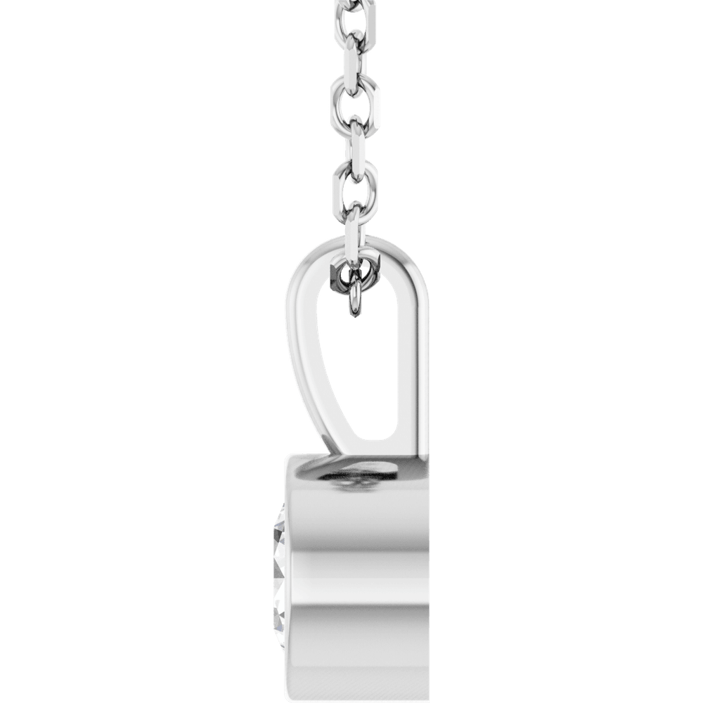 14K Gold Lab-Grown Diamond Bezel-Set Solitaire 16-18" Necklace - Image 3