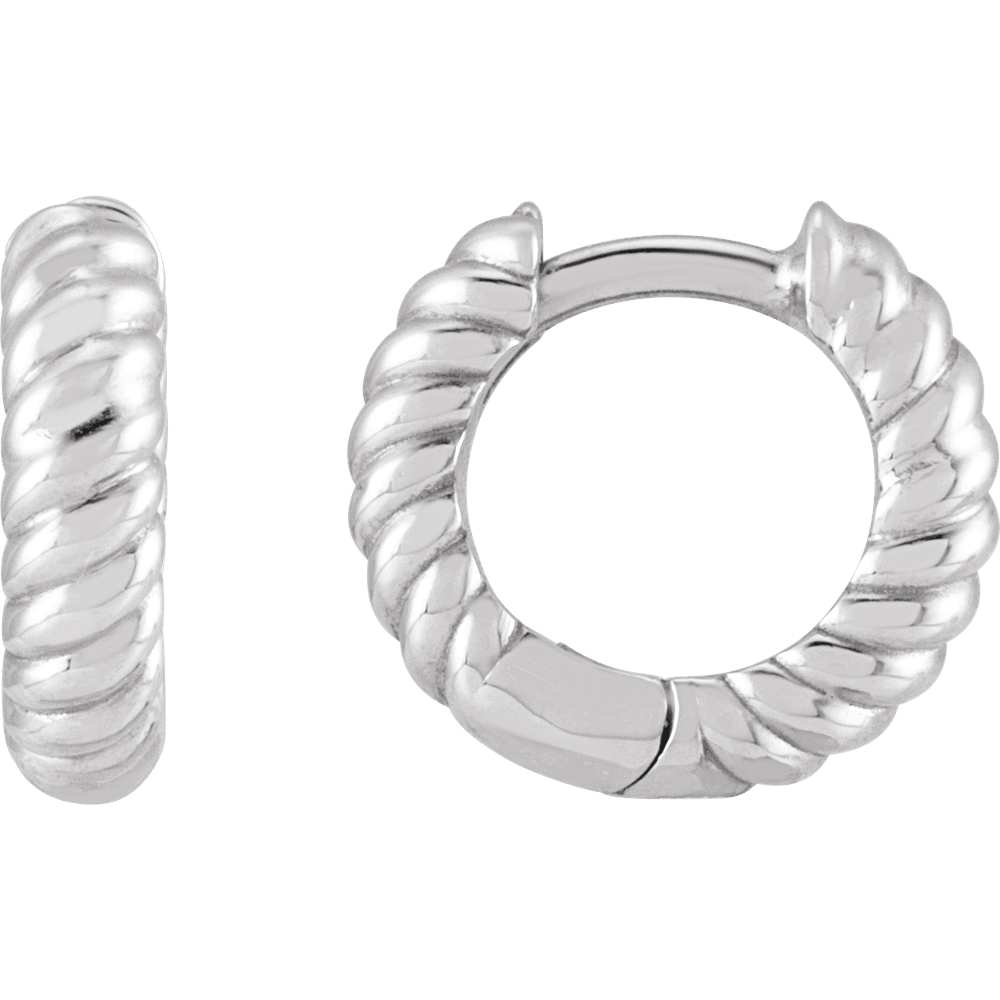 14KT Gold Hinged Rope Hoop Earrings