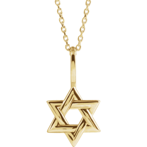 14K Gold Star of David 16-18" Necklace