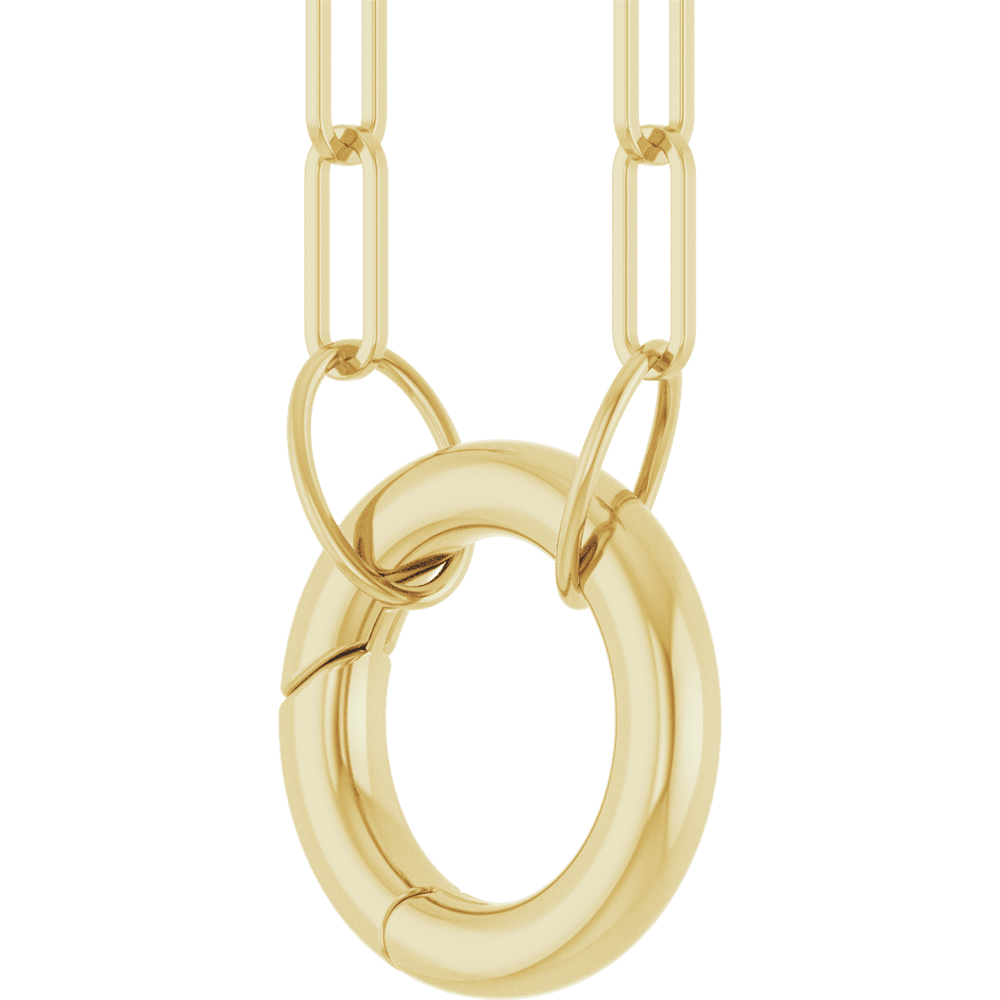 14KT Gold Circle Charm Necklace - Image 2