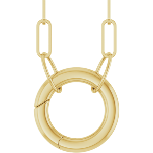 14KT Gold Circle Charm Necklace