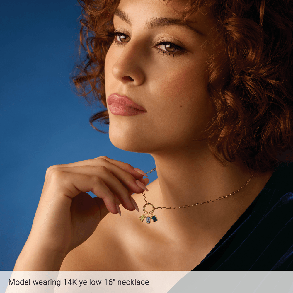14KT Gold Circle Charm Necklace - Image 5