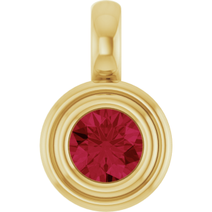 14K Gold Lab-Grown Stone Charm/Pendant