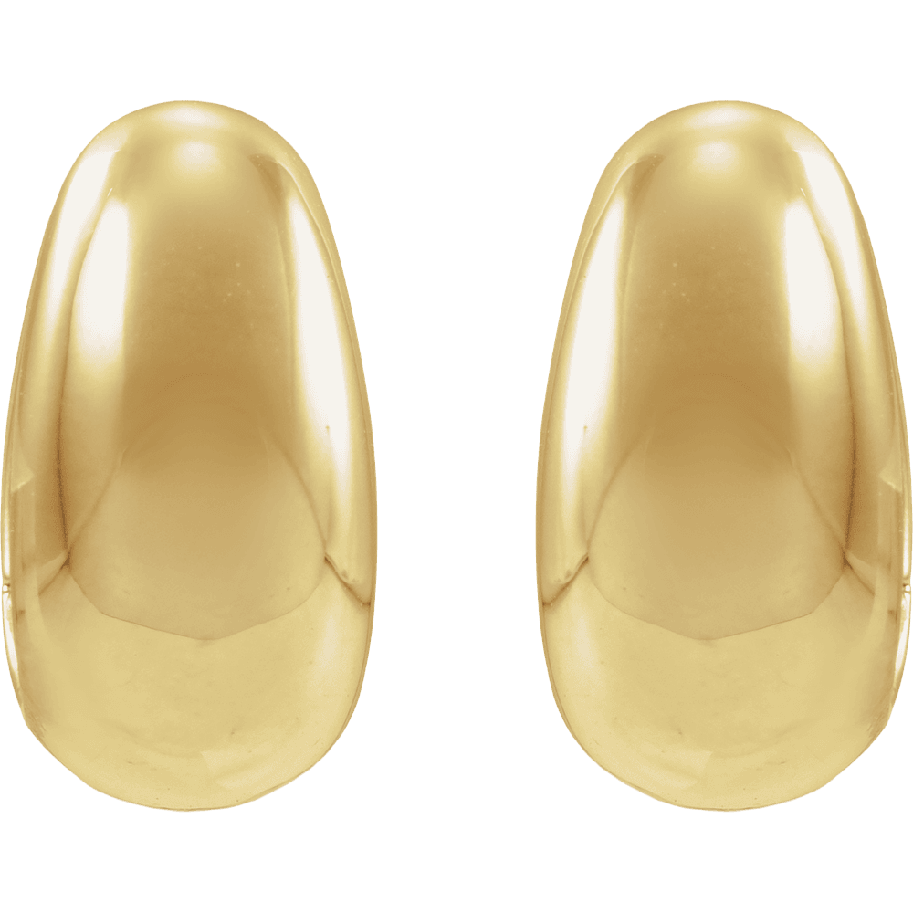 14K Gold 13.3 mm Puffed Huggie Hoop Earrings - Image 2
