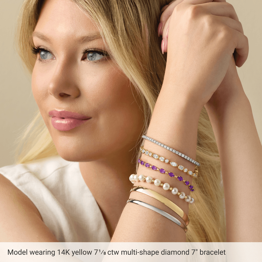 14K Gold 7 1/8 CTW Lab-Grown Diamond Line 7" Bracelet - Image 5