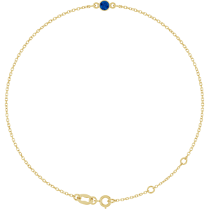 14K Gold Lab-Grown Stone Bezel-Set 6 1/2-7 1/2" Bracelet