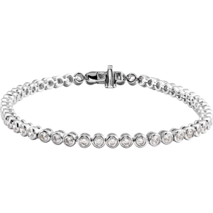 14K Gold 3 1/2 CTW Lab-Grown Diamond Bezel-Set 7" Bracelet