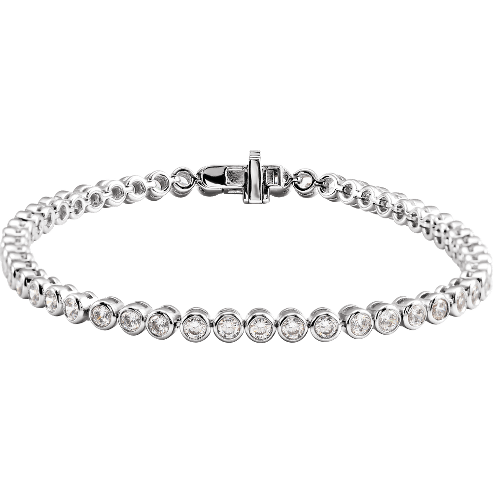 14K Gold 3 1/2 CTW Lab-Grown Diamond Bezel-Set 7" Bracelet