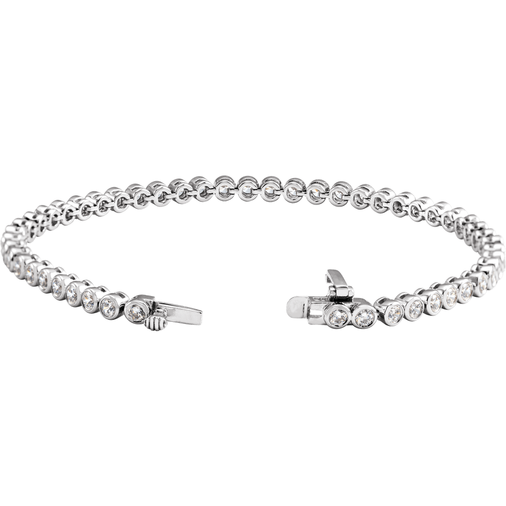 14K Gold 3 1/2 CTW Lab-Grown Diamond Bezel-Set 7" Bracelet - Image 2